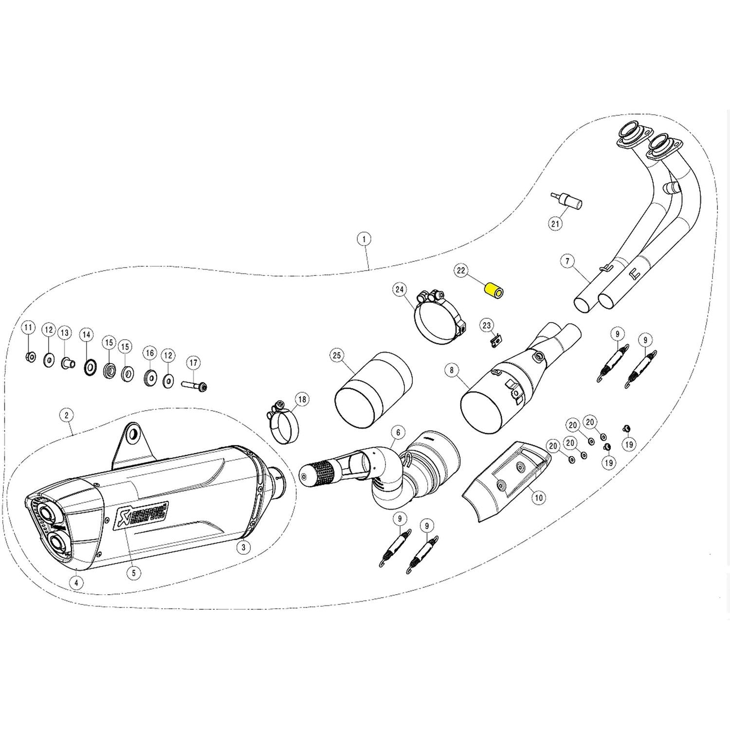 Akrapovic Aluminum Exhaust Spacer Bush